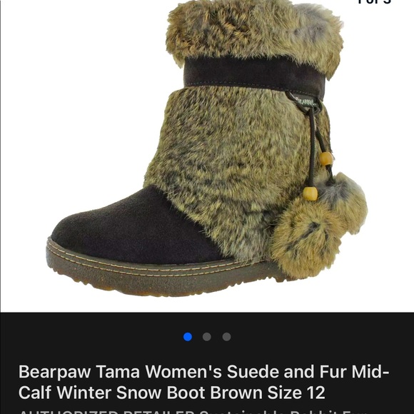 Bearpaw Fur Suede Boots Womens 2 New In 